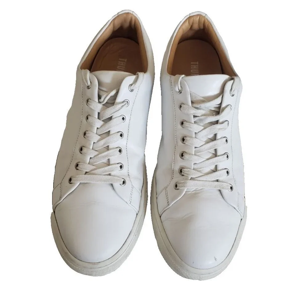 Thursday Everyday Shoes Men's Size 13 White Leather Low Top Casual Sneakers